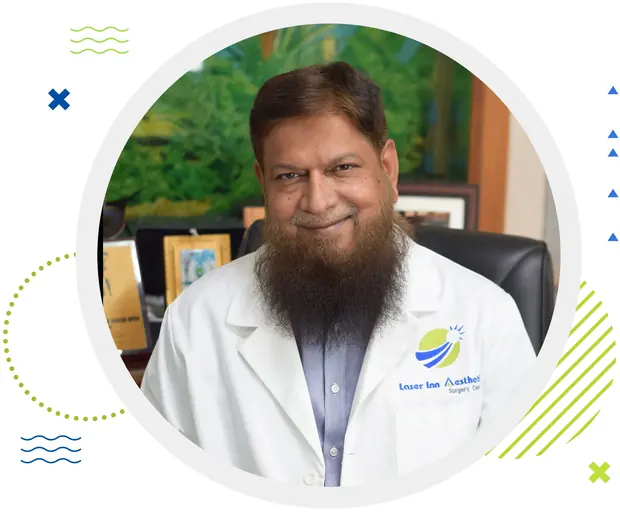 Dr Zulfiqar H. Tunio in a white coat